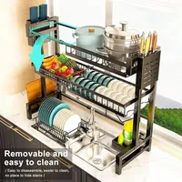 Secador Organizador Escurridor De Plato Loza Inoxidable Retráctil 65-100cm Ajustable